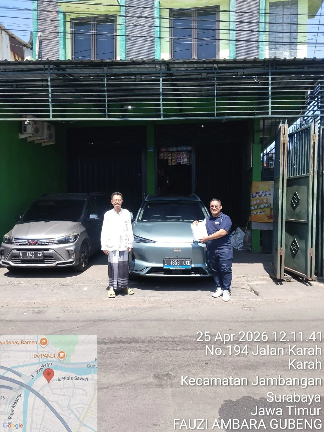 Dokumentasi serah terima unit Geely Ambara Gubeng Surabaya