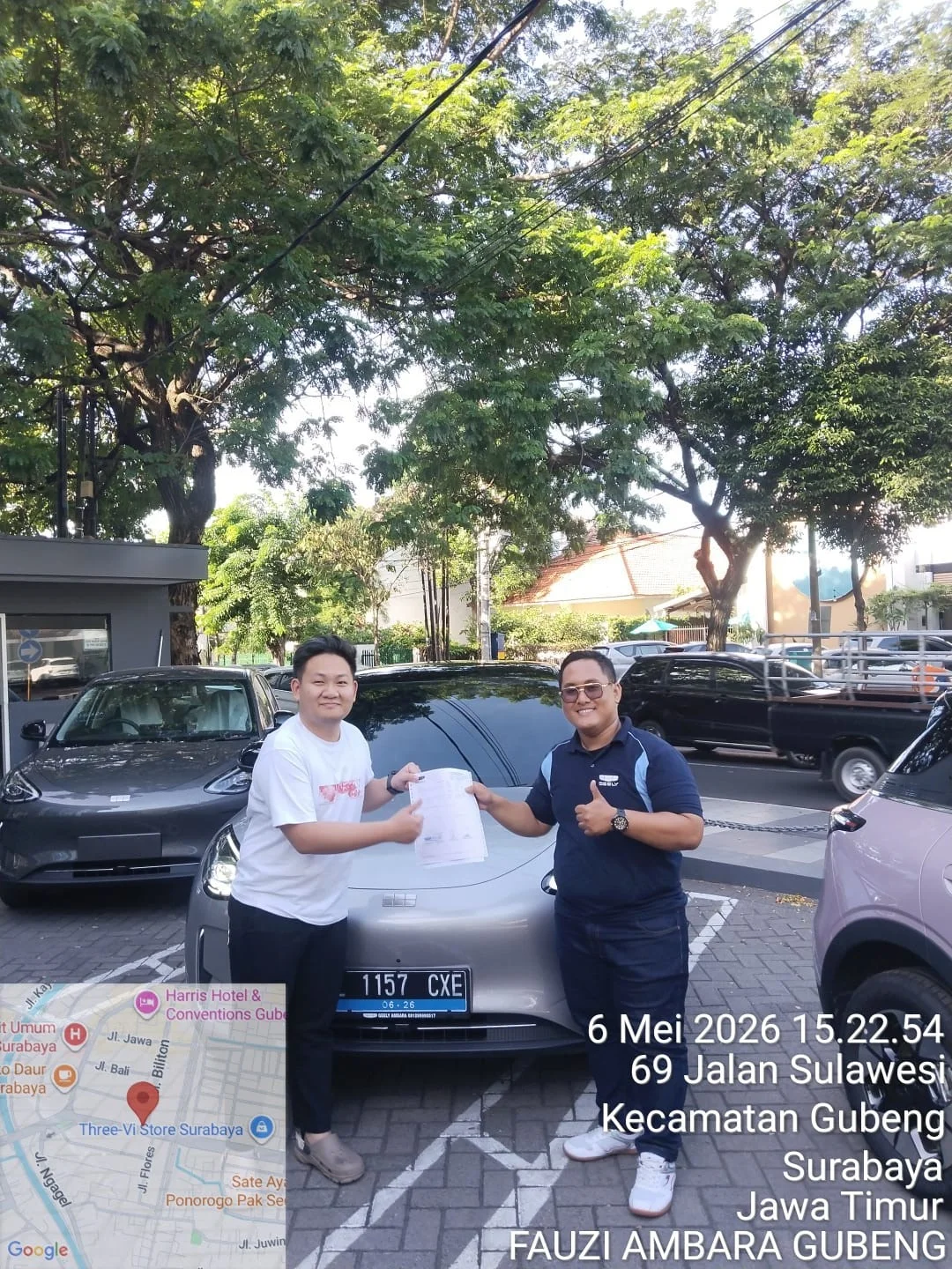 Dokumentasi serah terima unit Geely Ambara Gubeng Surabaya